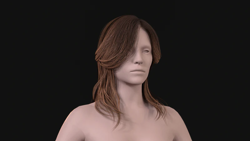 25Woman Long Kare 3D Model .c4d .max .obj .3ds .fbx .stl .blend 