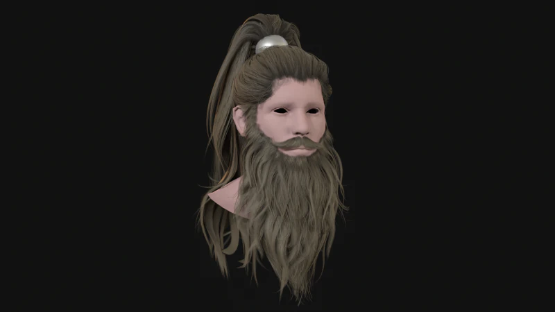 28Hair Beard Tail 3D Model .c4d .max .obj .3ds .fbx .stl .blend 