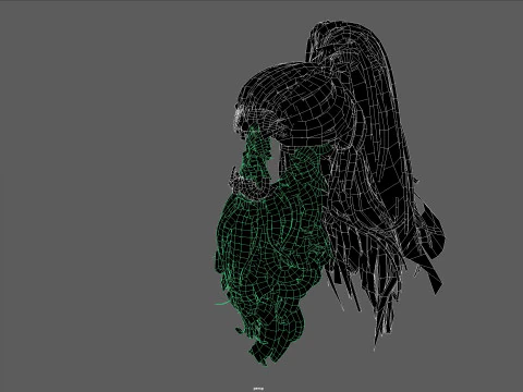 28Hair Beard Tail 3D Model