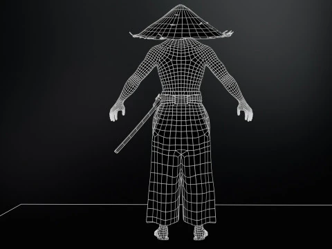 Young Samurai 3D Model