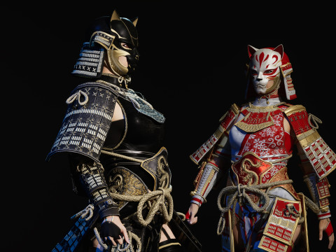 武士少女3 3D 模型