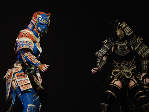 武士少女3 3D 模型