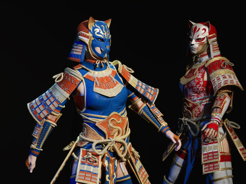 武士少女3 3D 模型