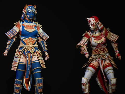 武士少女3 3D 模型