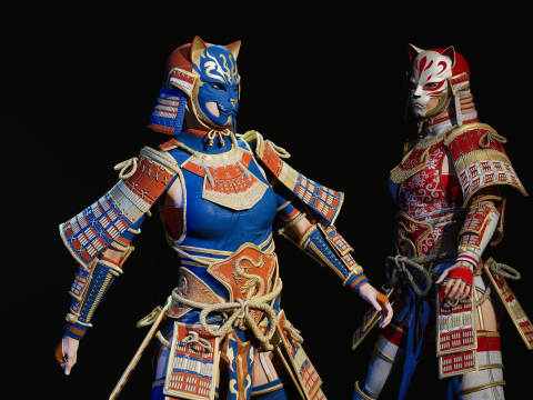 武士少女3 3D 模型