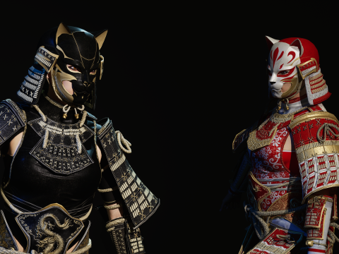 武士少女3 3D 模型