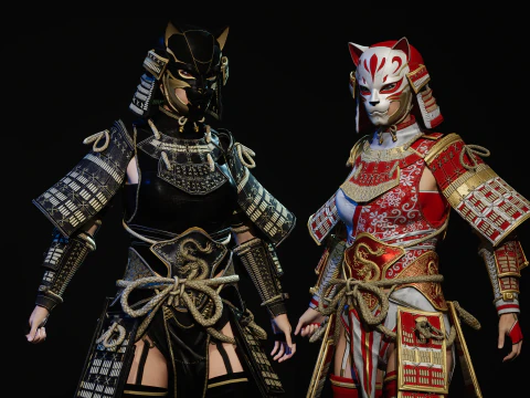 Ragazza samurai3 Modello 3D
