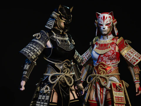 Ragazza samurai3 Modello 3D
