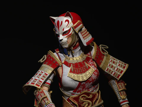 Ragazza samurai3 Modello 3D