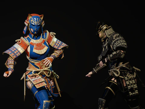 Ragazza samurai3 Modello 3D
