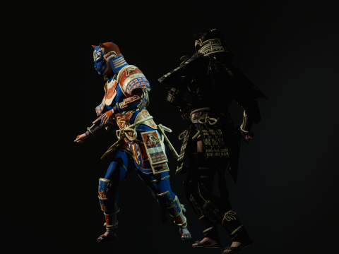 武士少女3 3D 模型