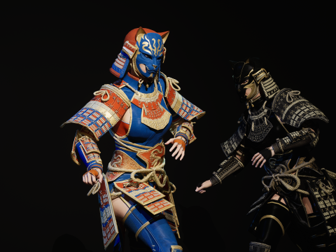 武士少女3 3D 模型