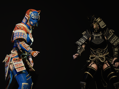 武士少女3 3D 模型