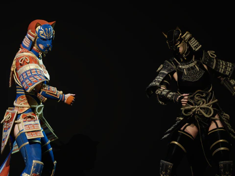 Ragazza samurai3 Modello 3D