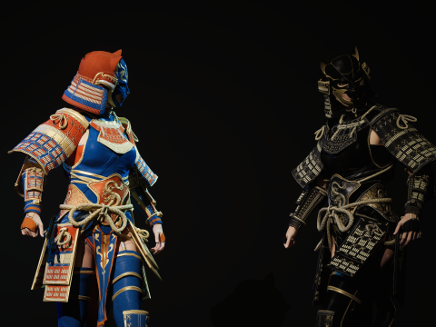 武士少女3 3D 模型