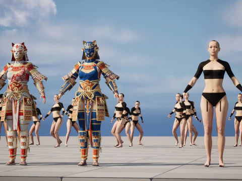 Ragazza samurai3 Modello 3D