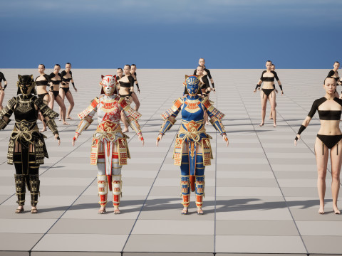 武士少女3 3D 模型