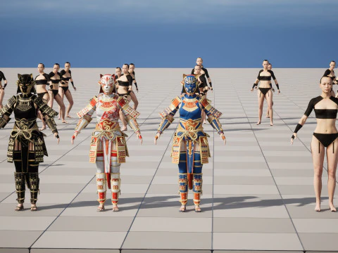 Ragazza samurai3 Modello 3D