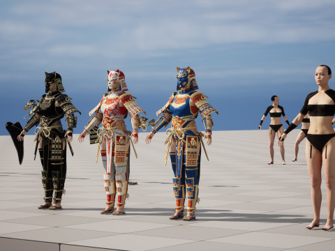 武士少女3 3D 模型