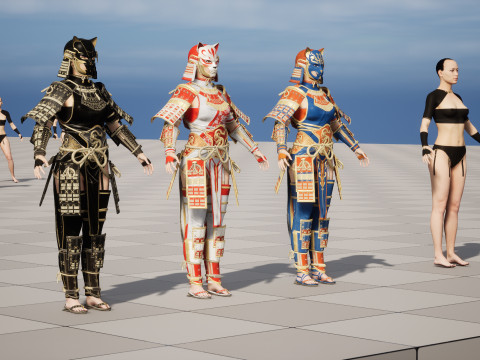 武士少女3 3D 模型