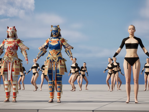 武士少女3 3D 模型