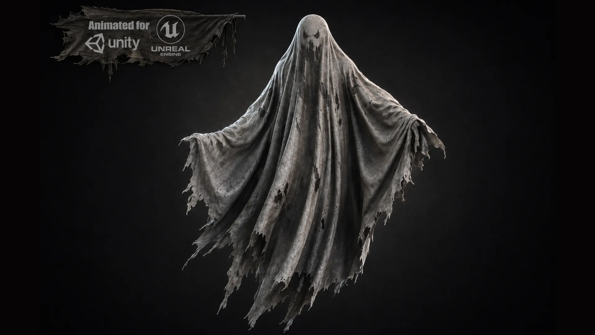 Ghost Character 3D Model .c4d .max .obj .3ds .fbx .stl .blend 
