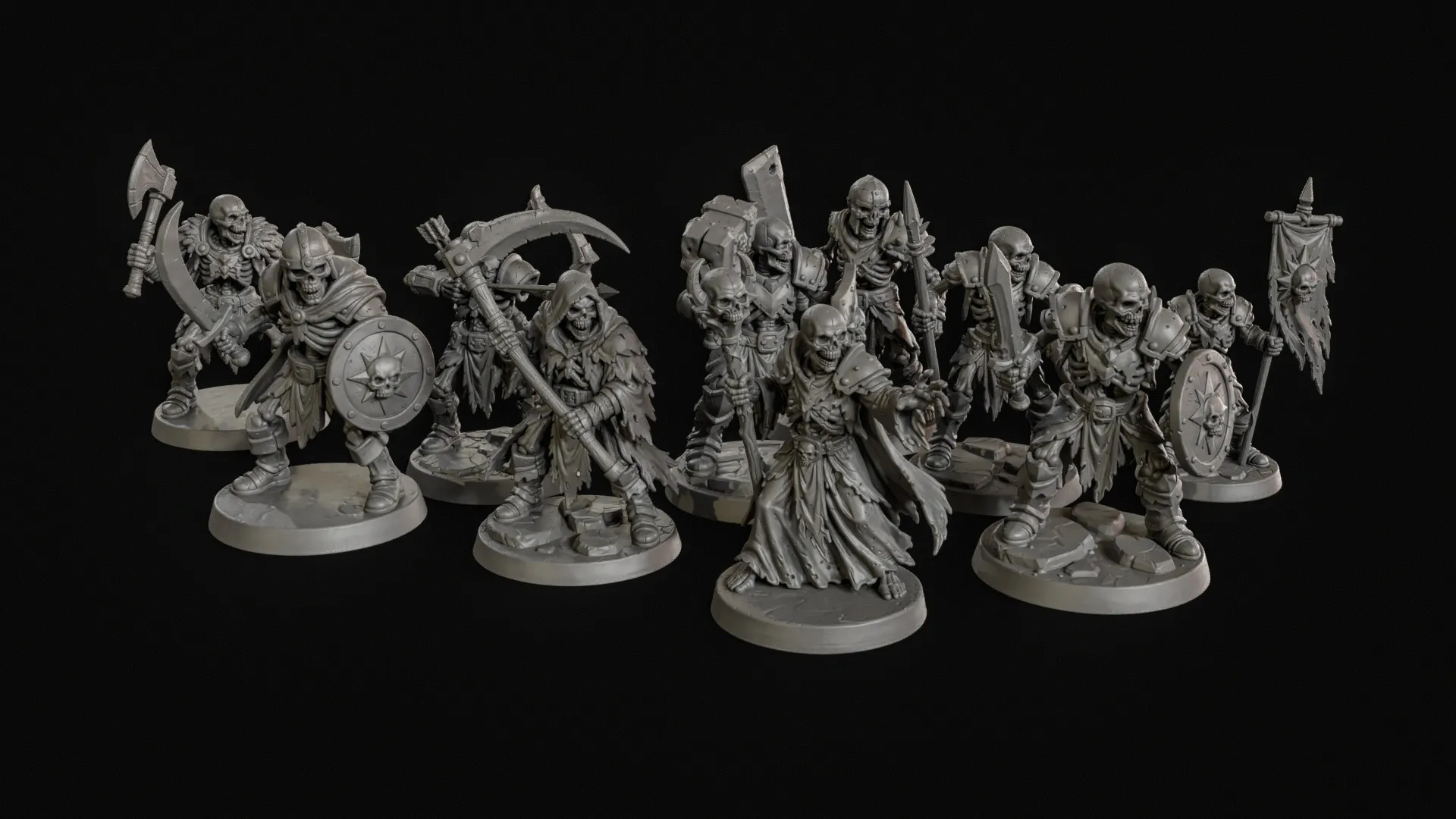 Dark Fantasy Miniatures Pack2 3D Print Ready 3D Print Model .c4d .max .obj .3ds .fbx .stl .blend 