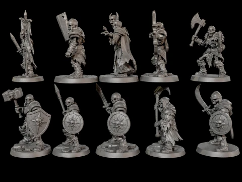Dark Fantasy Miniatures Pack2 3D Print Ready 3D Print Model