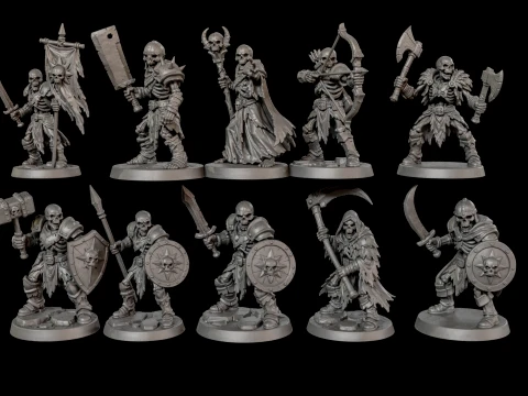Dark Fantasy Miniatures Pack2 3D Print Ready 3D Print Model