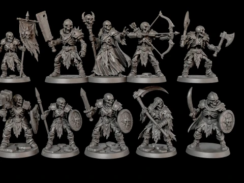 Dark Fantasy Miniatures Pack2 3D Print Ready 3D Print Model