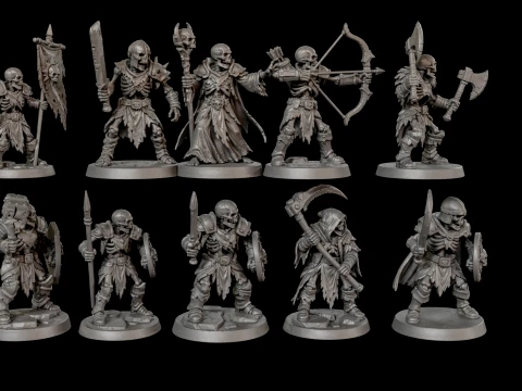 Dark Fantasy Miniatures Pack2 3D Print Ready 3D Print Model
