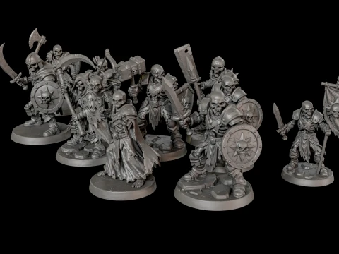 Dark Fantasy Miniatures Pack2 3D Print Ready 3D Print Model