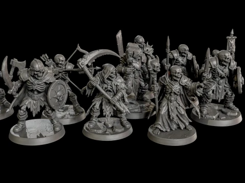 Dark Fantasy Miniatures Pack2 3D Print Ready 3D Print Model