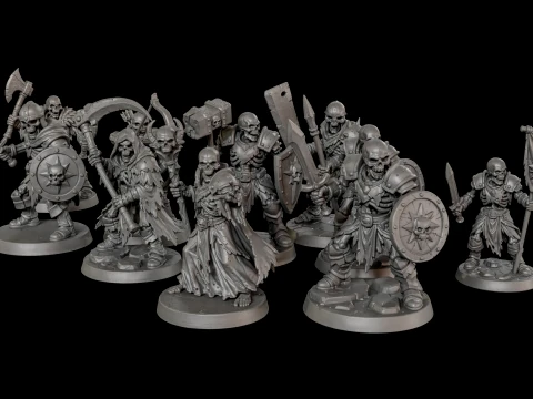Dark Fantasy Miniatures Pack2 3D Print Ready 3D Print Model