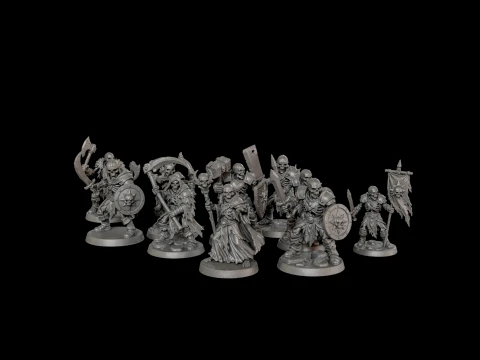 Dark Fantasy Miniatures Pack2 3D Print Ready 3D Print Model