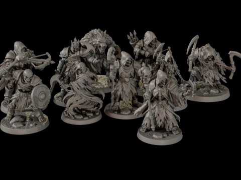 Dark Fantasy Miniatures Pack 3 3D Print Ready 3D Print Model