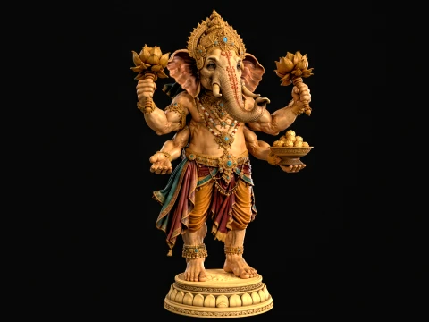 Ganesha 3D Print Ready 3D Print Model