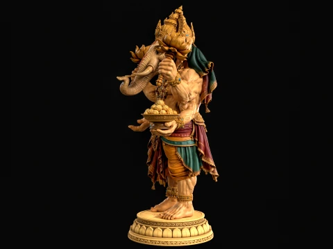 Ganesha 3D Print Ready 3D Print Model