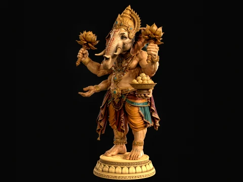 Ganesha 3D Print Ready 3D Print Model