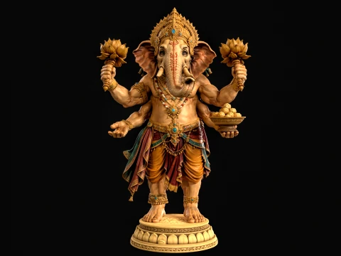 Ganesha 3D Print Ready 3D Print Model