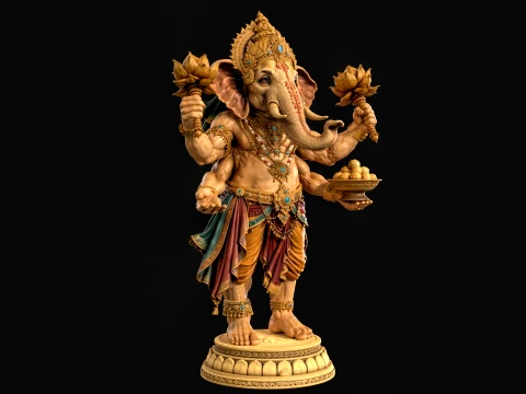 Ganesha 3D Print Ready 3D Print Model