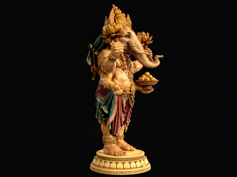 Ganesha 3D Print Ready 3D Print Model