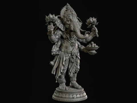 Ganesha 3D Print Ready 3D Print Model