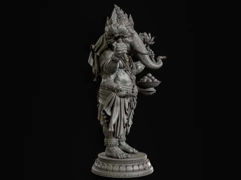 Ganesha 3D Print Ready 3D Print Model