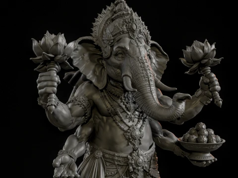 Ganesha 3D Print Ready 3D Print Model