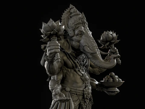 Ganesha 3D Print Ready 3D Print Model