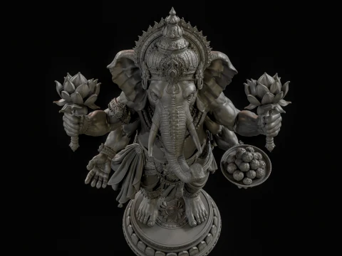 Ganesha 3D Print Ready 3D Print Model