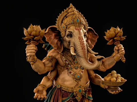 Ganesha 3D Print Ready 3D Print Model