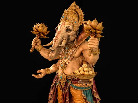 Ganesha 3D Print Ready 3D Print Model