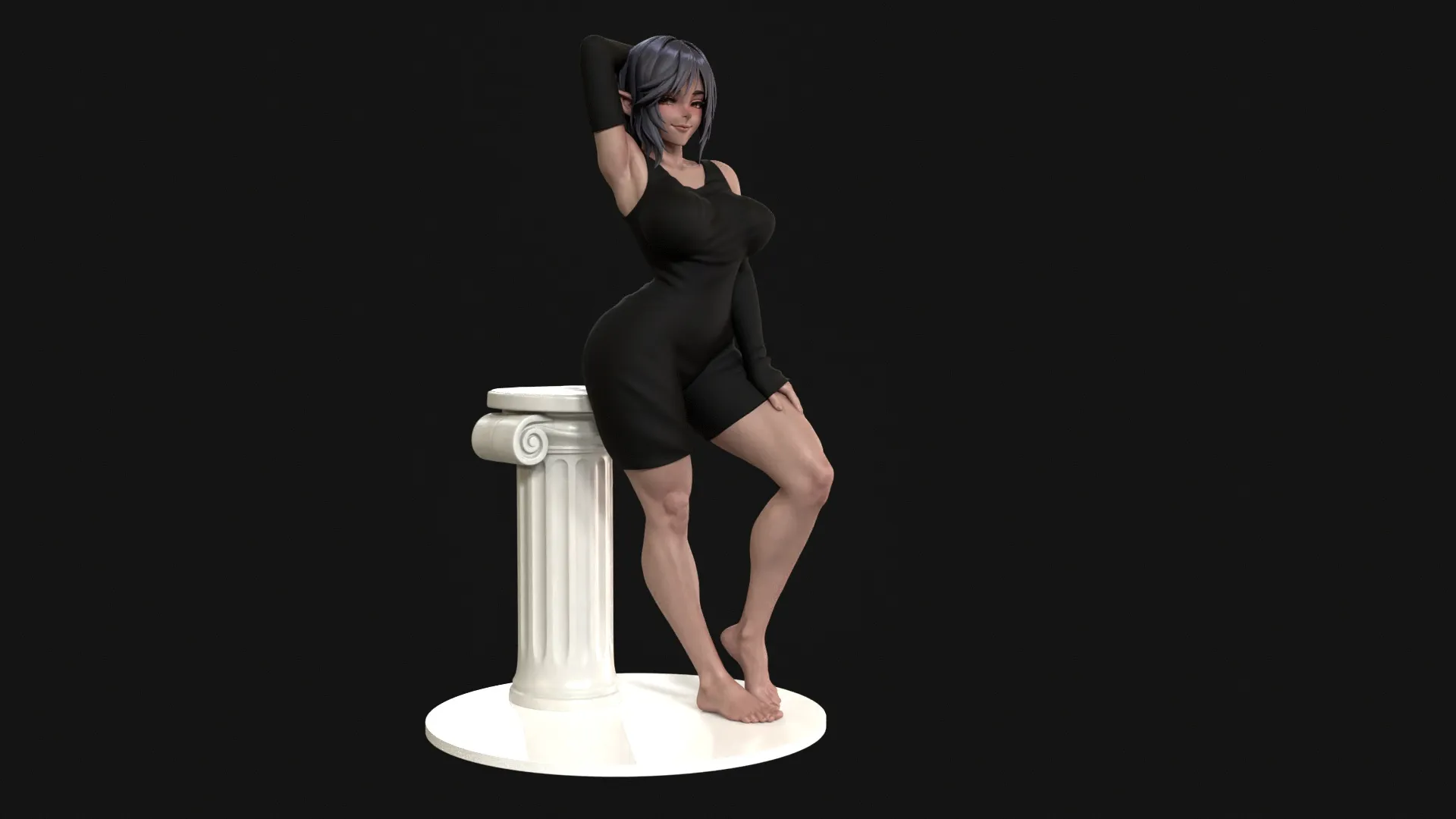 Anime Elf Girl 3D Print Ready 3D Print Model .c4d .max .obj .3ds .fbx .stl .blend 